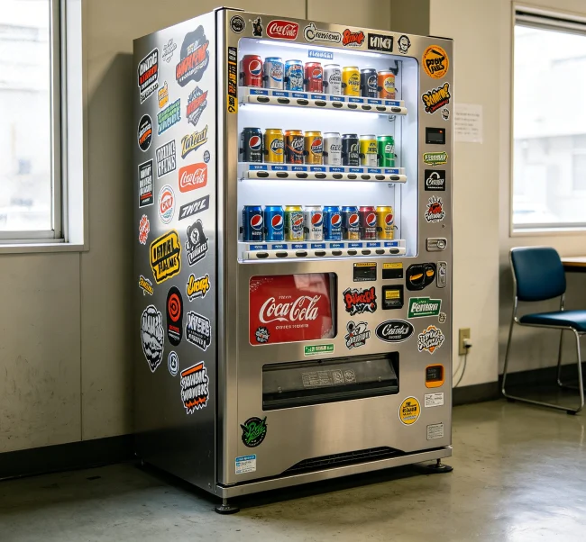 How many cans does a drink vending machine hold?