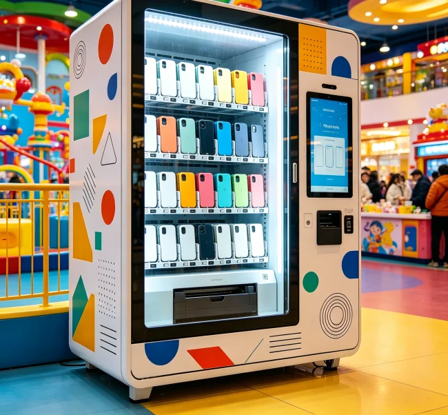 who uses phone case printing vending machines in malls