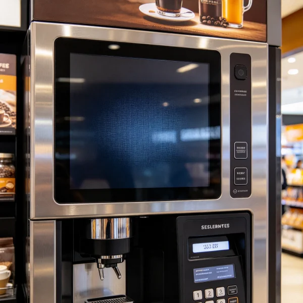 Sales counter screen on a coffee vending machine