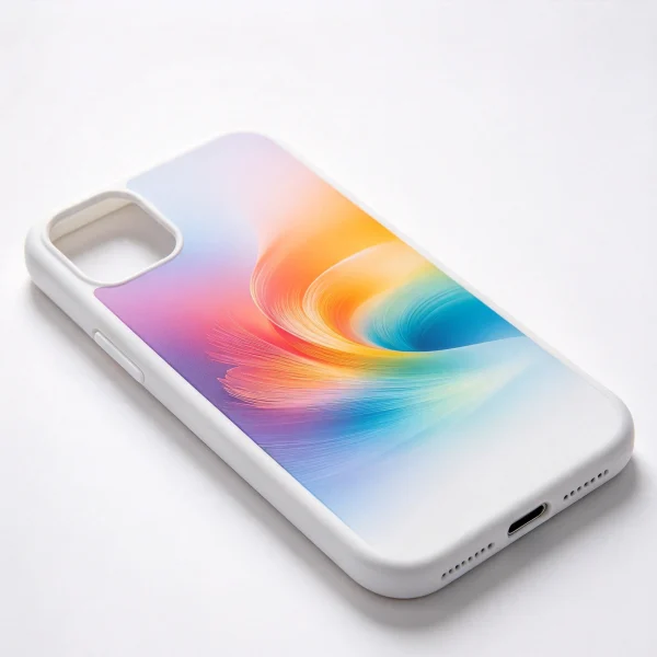 White phone case with full-color print