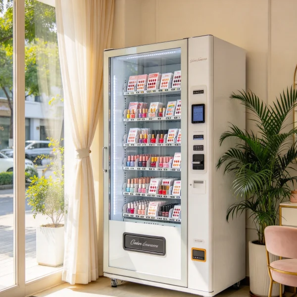 vending machine near a sunny salon window