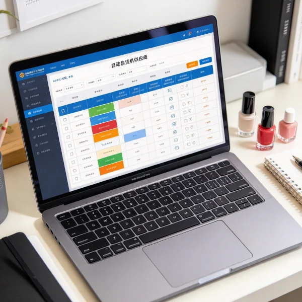 laptop showing supplier comparison table for vending machines