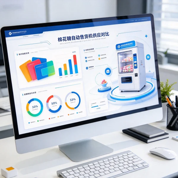 Computer screen comparing cotton candy machine suppliers