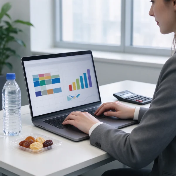 person comparing wholesale price lists on a laptop